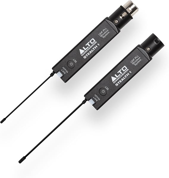 ALTO Stealth 1 Mono UHF XLR Wireless Audio System | Wireless Transmitter and Receiver Set for Powered Speakers, Mixers, and Dynamic Microphones