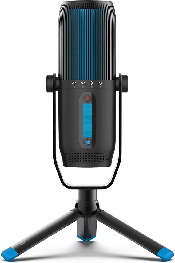 JLab Talk Pro USB Microphone, USB-C Output, Cardioid, Omnidirectional, Stereo, Bidirectional, 192k Sample Rate, 20Hz-20kHz Frequency Response, Volume, Gain Control, Quick Mute, Plug & Play
