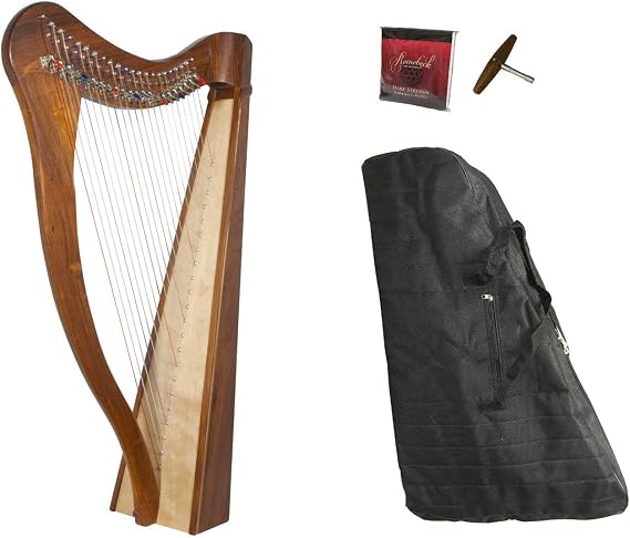 Roosebeck 22-String 5-Panel Heather Harp w/Chelby Levers + Bag + Strings