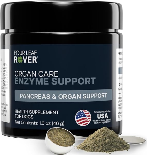 Four Leaf Rover Digest Organ Care - Digestive Enzymes for Dogs, Pancreas