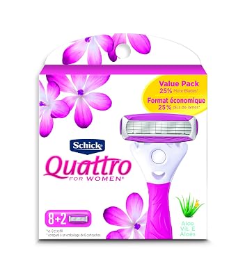 Schick Quattro Womens Ultra Smooth Razor Blade Refills for Women Value Pack, 10 Count
