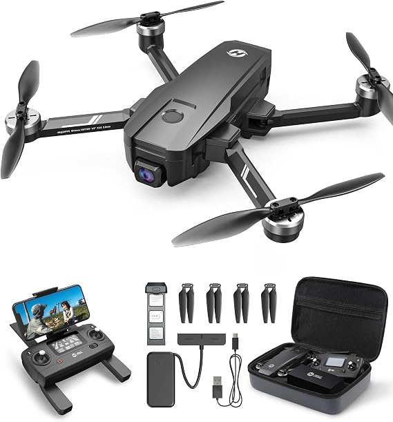 Holy Stone HS720E Drone with Camera, 4K GPS, EIS Image Stabilization, Brushless Motor, Built-in Remote ID, Folding | 130°広角カメラ 自動帰還 フォローミーモード オプティカルフロー 安定飛行 収納ケース付き 屋外空撮 初心者操作対応