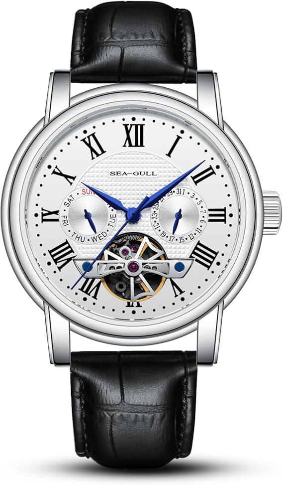 SEA-GULL 2021 Seagull Men's Watch Hollow Automatic Mechanical Watch Calendar Potential Multifunctional Flywheel Business Watches