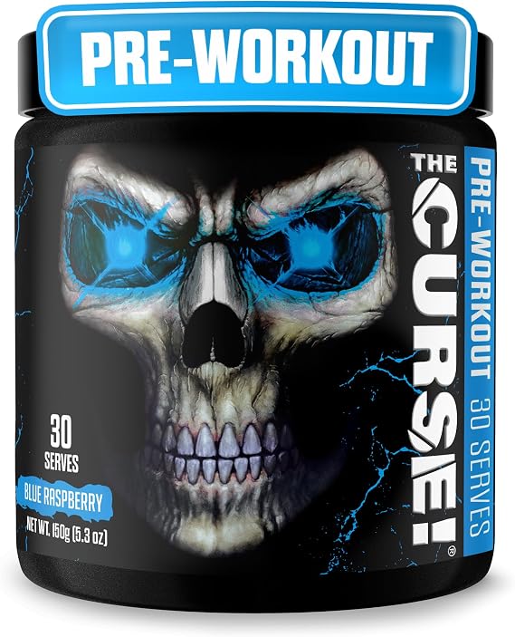 JNX The Curse! Pre Workout Powder with Creatine, Blue Raspberry, 30 Srvs.