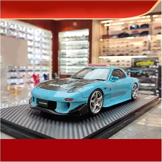 Scale Finished Model Car 1/18 Diecast Alloy For Mazda RX-7 FD3S Simulation Racing Car Model Adult Collection Souvenir Display Miniature Replica Car