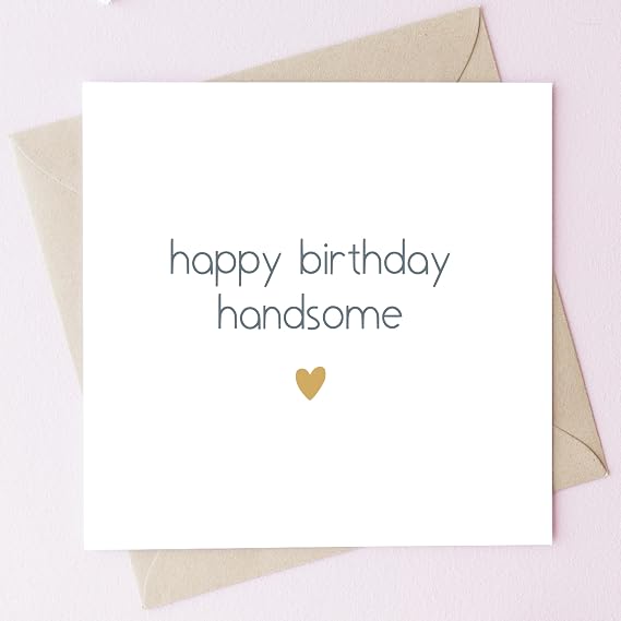 TEEMI-Happy Birthday Handsome Birthday Card Romantic Card for Boyfriend Husband Partner Cute Best Friend