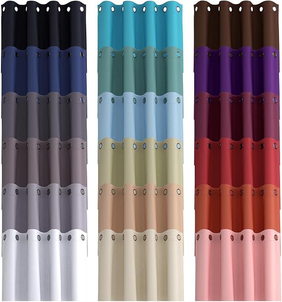 MIUCO Room Darkening Grommet Blackout Window Curtains Panels for Bedroom Set of 2 52x84 Inch Aubergine, Bonus 2 Tie Backs Included