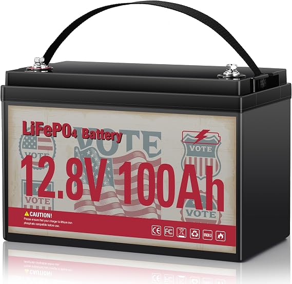 12V 100Ah LiFePO4 Lithium Battery, Group 31 Built-in 100A BMS, Low-Temp Protection 8000 Deep Cycles Rechargeable Lithium Iron Phosphate Battery Waterproof for Solar System, Rvs, Home, Marine