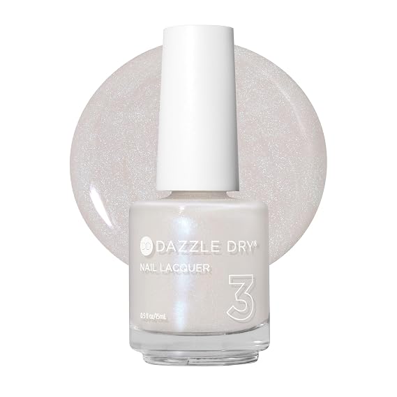 Dazzle Dry Nail Lacquer, Step 3 Artisan (0.5 fl oz) | An Off White Iridescent With A Blue Flash Semi-Sheer Shimmer Finish Quick-Dry