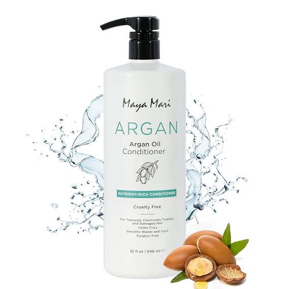 Maya Mari Hydrating Argan Oil Conditioner Rich in Nutrients, Restores Moisture & Shine, 32 oz