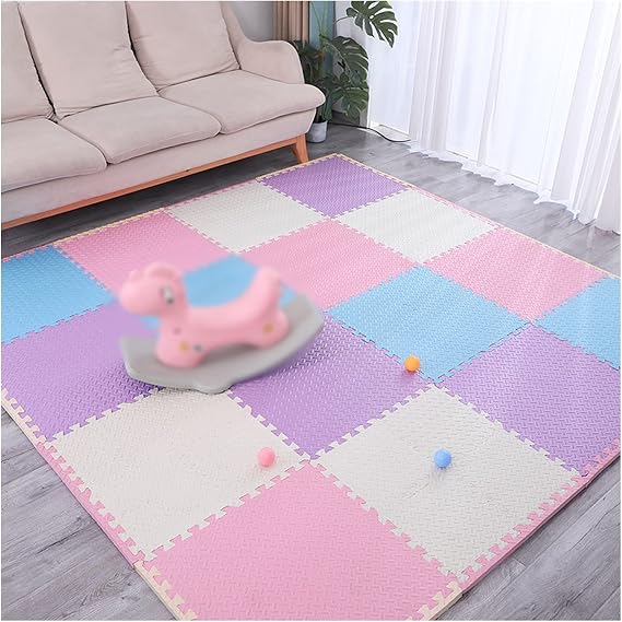 Interlocking Foam Play Mats Multi Colour Anti-Fatigue EVA Floor Mat, Foam Fitness Exercise Equipment Mat, Non-Slip Interlocking Exercise Gym Floor Mat Tiles ( Color : E , Size : 60x60x2cm-16pcs )
