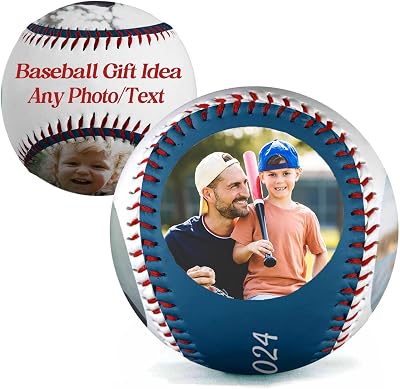 YESCUSTOM Custom Baseball with Personalized Picture Print for Dad, Husband, Kids - Customize Gifts for Fathers Day, Anniversary, Christmas, Memorial
