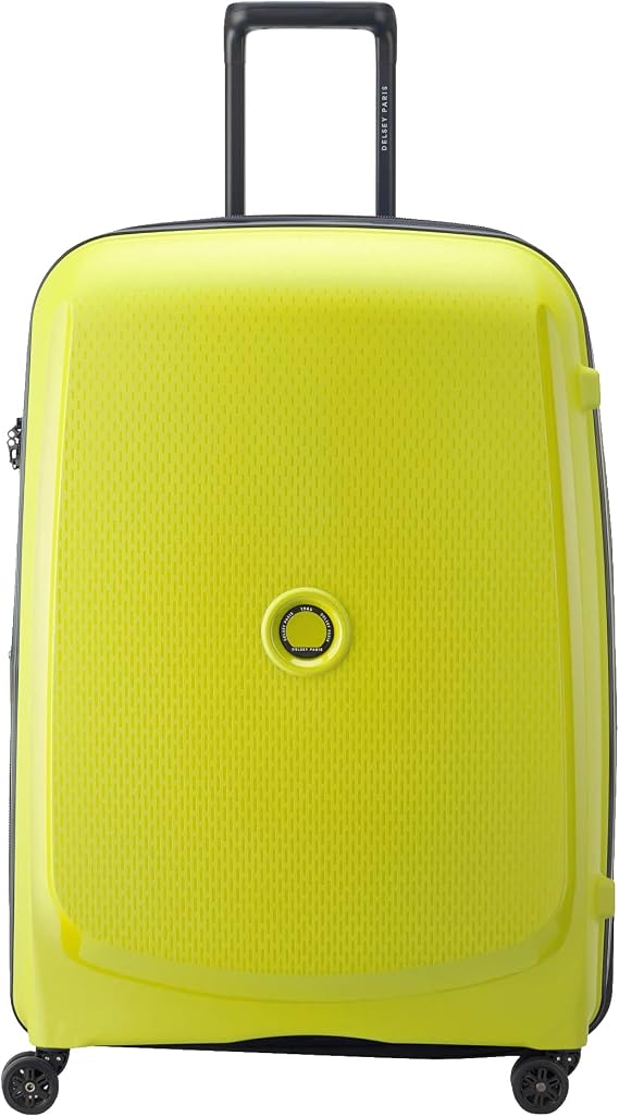 DELSEY Paris - Belmont Plus - Hard Case, Chartreuse Green, L Extensible (76 cm) Recyceltes Material, Extensible
