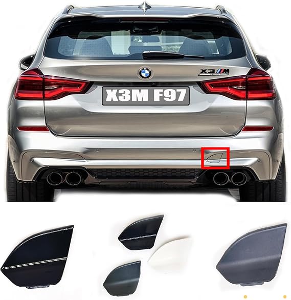 Rear Tow Cover for 19-23 BMW M Series F97 X3M X3 M Competition 2019 2020 2021 2022 2023 SAV Bumper Towing Hook Eye Cap Black