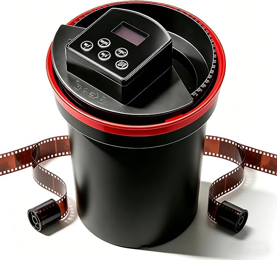 Automatic Film Processor, Home Film Developing Kit, with Smart Timer, Dual Modes & Adjustable Speed, for 35mm, 120/220 Film, Standard Developing Tank