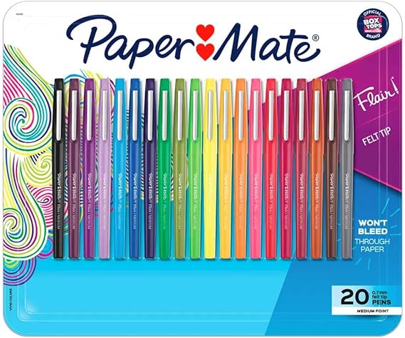 Paper Mate Flair Porous Point Pens, Medium Point, Assorted Colors
