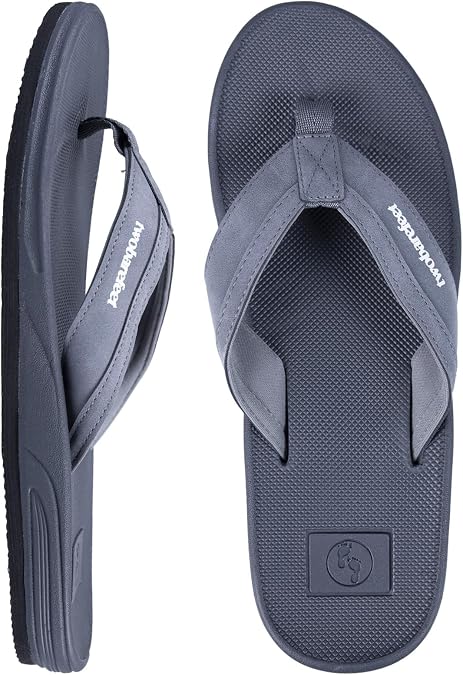 Two Bare Feet Men's Flip Flops – Comfortable Beach Sandals, Lightweight Slip-On, Durable Non-Slip Sole – Ideal for Summer, Holiday, Pool & Casual Wear