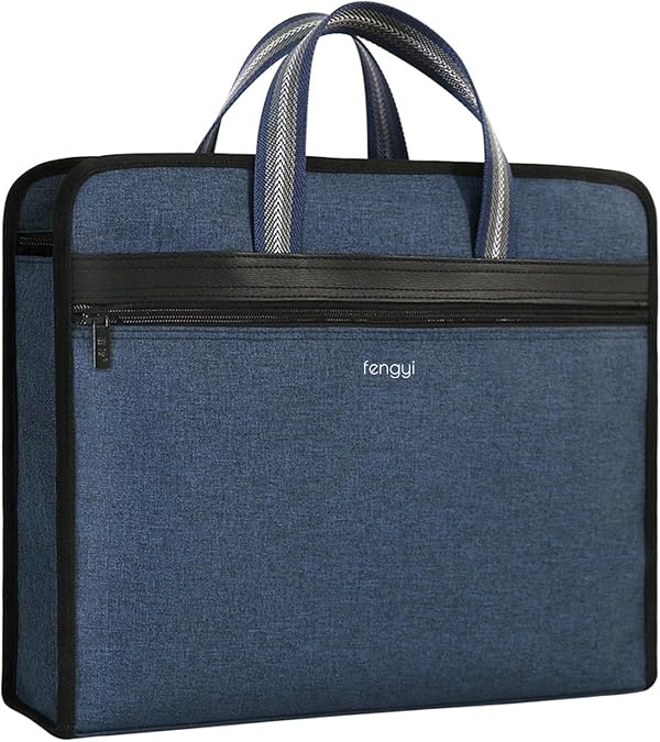 fengyi Large Capacity Business Briefcase, A4 Office Handbag, Oxford Cloth Conference Bag, Multi-layer Storage for Laptop