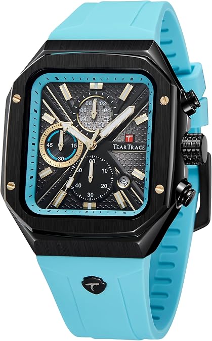 TEARTRACE Mens Watches Waterproof Watch for Men Stopwatch Triple-Dial