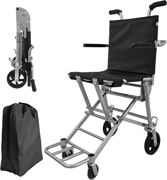 Wheelchair for Adults,Transport Wheelchair Lightweight Foldable,Weighing only 13.3 pounds,Portable Folding Travel Transfer Wheel Chairs for Seniors
