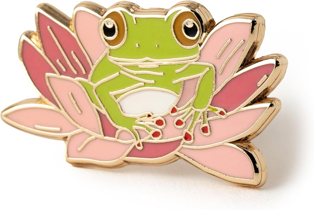 Cute Frog Enamel Pin - Kawaii Handcrafted Lapel Pin, Minimalist Frog Design, Adorable Nature-Inspired Accessory, Quirky Frog-Themed Gift for Collectors and Frog Lovers