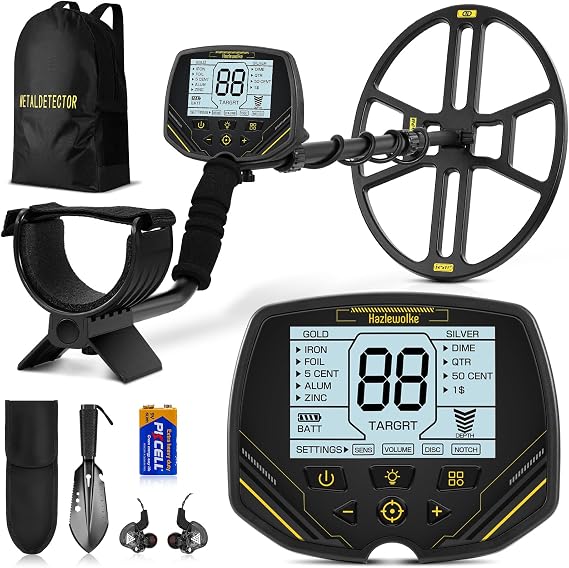 14" Metal Detector for Adults, Double-D Metal Detectors with Higher Sensitivity, Waterproof Metal Detectors with Large IP68 Search Coil, Professional DISC & Pinpointer Metal Detector Mode