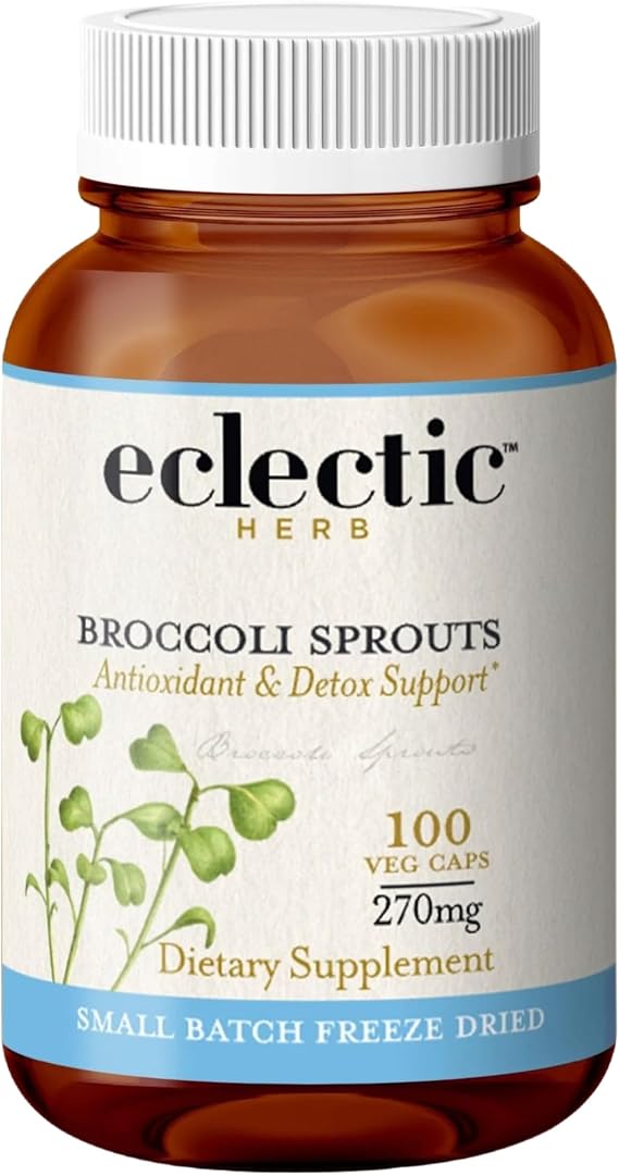 Eclectic Herb - Organic Broccoli Sprouts Capsules | Vitamins + Minerals | Immune, Antioxidants & Detox Support | Superfood | US-Grown, Non GMO, Gluten Free, Vegan (100 CT | 270 mg)
