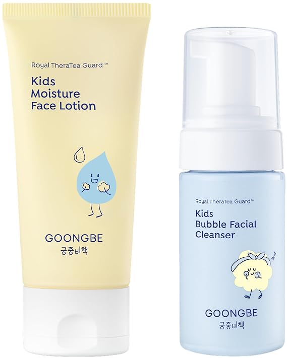 GOONGBE Kids' Bubble Facial Cleanser + Kids' Moisture Face Lotion Bundle