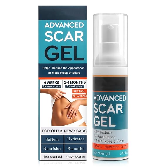Silicone Scar Gel, Helps Improve Size, Color & Texture of Hypertrophic & Keloid Scars from Injury, Burns & Surgery, Water Resistant