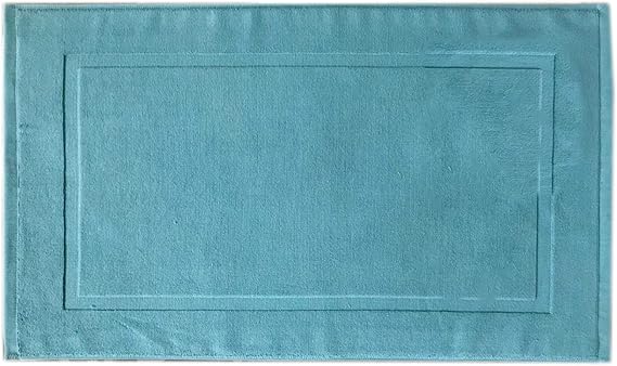 Cicilin Cotton Banded Bath Mats [Not a Bathroom Rug], Machine Washable Shower Bathroom Floor Towel, Terry Towelling, Tub Shower, Bathroom Mat (Green)