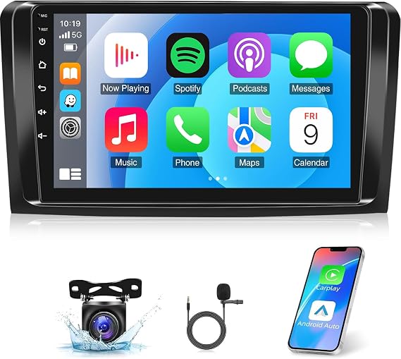Car Radio for Mercedes-Benz ML GL ML280 ML350 GL320 GL350 2005-2011 | Car Stereo with Wireless Carplay Android Auto Bluetooth Touch Screen with WiFi FM GPS SWC Backup Camera