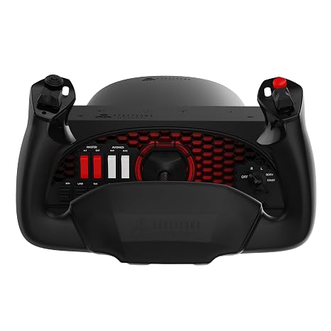 Honeycomb Alpha Flight Controls Yoke & Switch Panel Flight Simulator Yoke w/ 180 Rotation, Steel Shaft, Ignition Switch, Fully-Equipped Handles, Dual Mounting Compatible w/PC & Mac