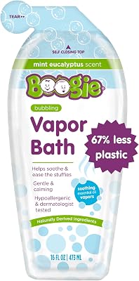 Boogie Kids Botanical Bubble Bath, Soothing Vapor, Made with Natural Essential Oils, Mint Eucalyptus, 16 oz Pack of 1