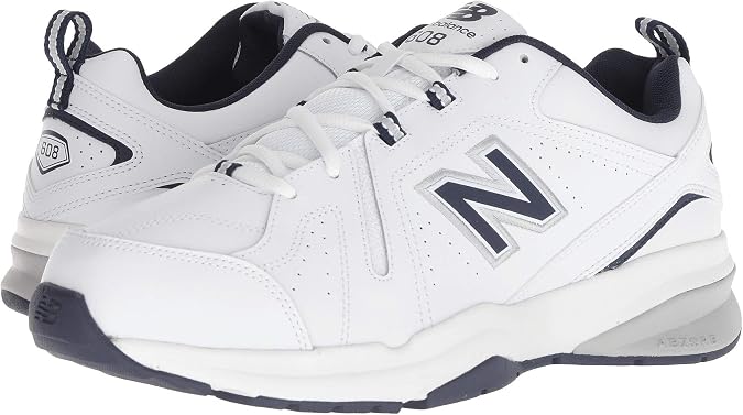 New Balance Men's 608 V5 Cross Trainer, White/Navy, 17 XX-Wide