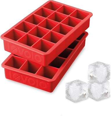 Tovolo Perfect Cube Ice Tray Set of 2 Candy Apple - Reusable Silicone Molds for Whiskey, Cocktails, Coffee, Bartender Accessories, Smoothies  BPA-Free & Dishwasher-Safe