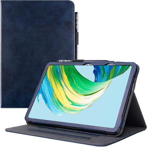 TCL NXTPAPER 11 Plusタブレット11.5インチモデル.9469X用ケース、ビーガンPUレザーフォリオカバー、自動スリープウェイク付き、複数の視野角スタンドカバー、ダークブルー