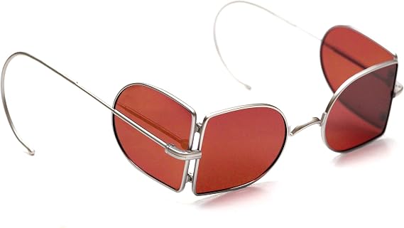 Magnoli Clothiers Victorian Steampunk Quad Sunglasses (Silver, Red)