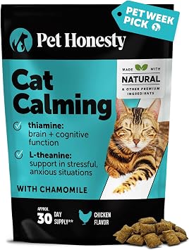 Cat Calming Treats for Anxiety Relief - Dual Texture Crunchy Creamy Calming Chews for Cats - Feline Stress Relief Behavior Support for Travel, Vet Visits, Grooming, Separation Anxiety 30-Day Supply