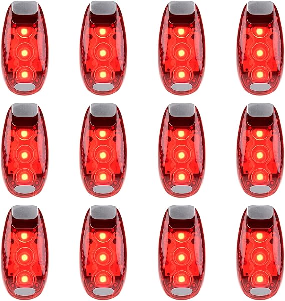 12 Pack Led Safety Light, Safety Light, High Visibility Strobe Running Lights Used for Bicycle, Walking Etc. Clip-On Running Lights Clip to Clothes Strap to Wrist, Bike Or Anywhere