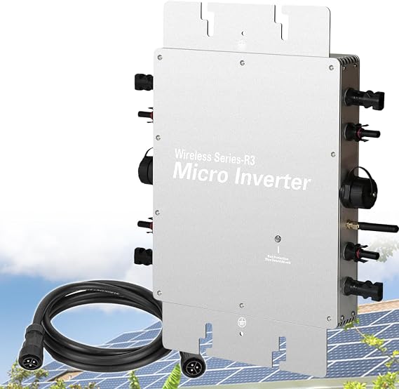 1800W MPPT Micro Inverter,Solar Grid Tie Microinverter,WiFi Control, Self Cooling,120/230V Automatic Identification, Waterproof IP65 Aluminum Alloy