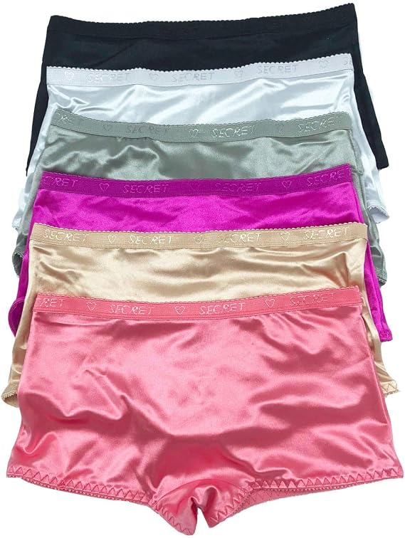6 Panties Women Smooth Briefs Low Rise Satin Bikini/Boyshorts Panty S-4XL