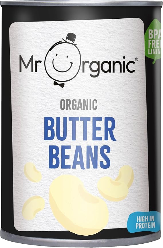 Mr Organic Butter Beans - 400g, High in Protein & Fibre