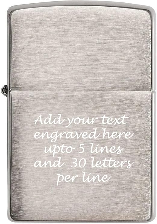Personalized ZIPPO Classic Windproof Oil Lighter Engraving - Brush Silver | Ideal gift for birthdays, Father's Day, Christmas, Valentine's Day, weddings, graduations, groom usher
