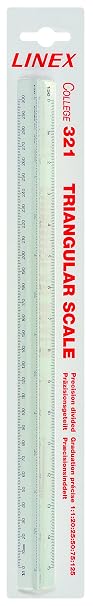 Linex College Range 321 30 cm Triangular Scale - White