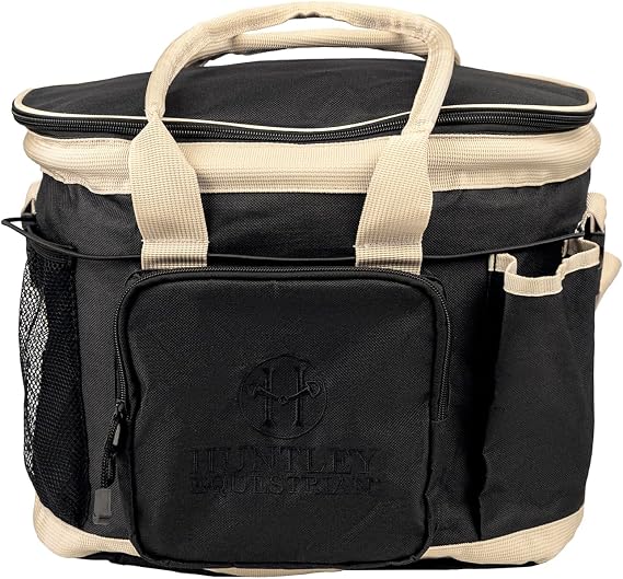Huntley Equestrian Deluxe Grooming Bag Perfectly Designed Easy Access Multi Pocket Zipper Top Closure Double Handles Shoulder Strap Exterior Pockets