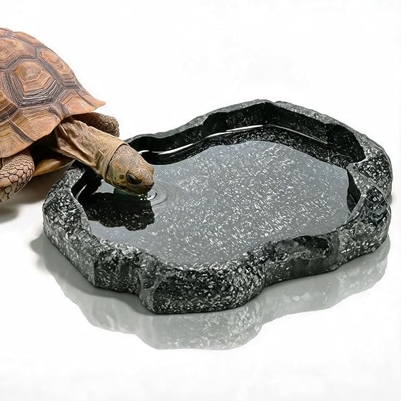 Reptile Water Bowl,Tortoise Feeding Dish 18x14x2cm