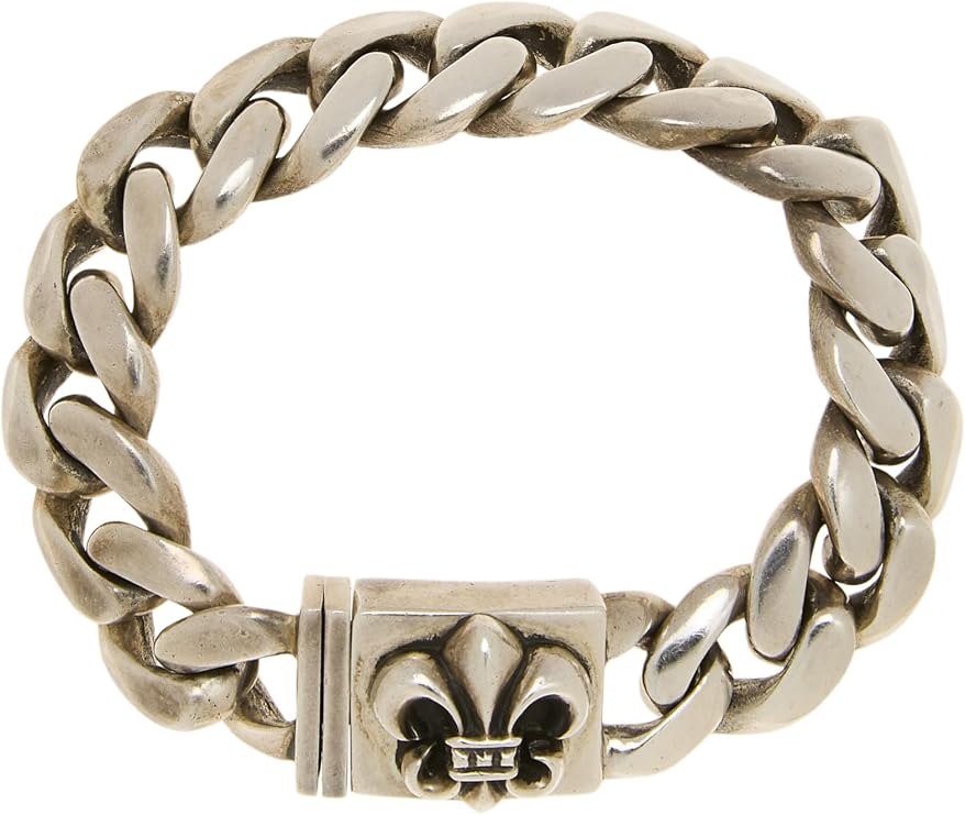 Pre-Loved Sterling Fleur-de-lis ID Bracelet, Silver