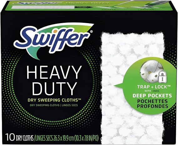 Swiffer Sweeper Heavy Duty Multi-Surface Dry Cloth Refills for Floor Sweeping and Cleaning