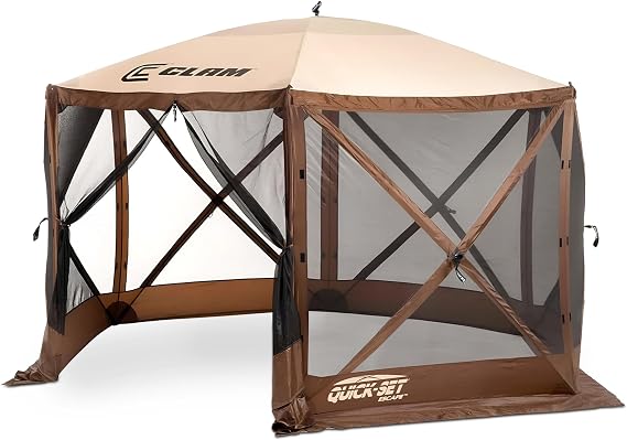 CLAM Quick-Set Escape 11.5' Screen Tent, 6-Person, Brown