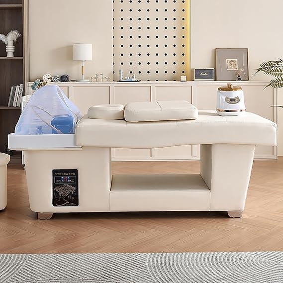 Head Spa Equipment, Massage Shampoo Bed, Supports Water Circulation|Fumigation|Light Therapy Massage Table for Spa Beauty Salon
